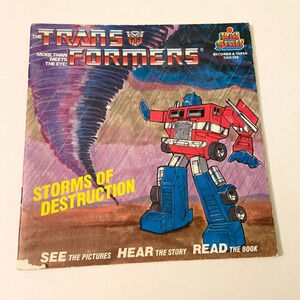 Vintage  1985 Transformers Storms Of Destruction Kid Stuff Book Only No Record